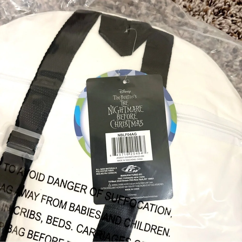 Disney White and Black Nightmare Before Christmas Backpack